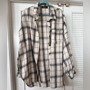 Blue B plaid boyfriend shirt READ description for sizing